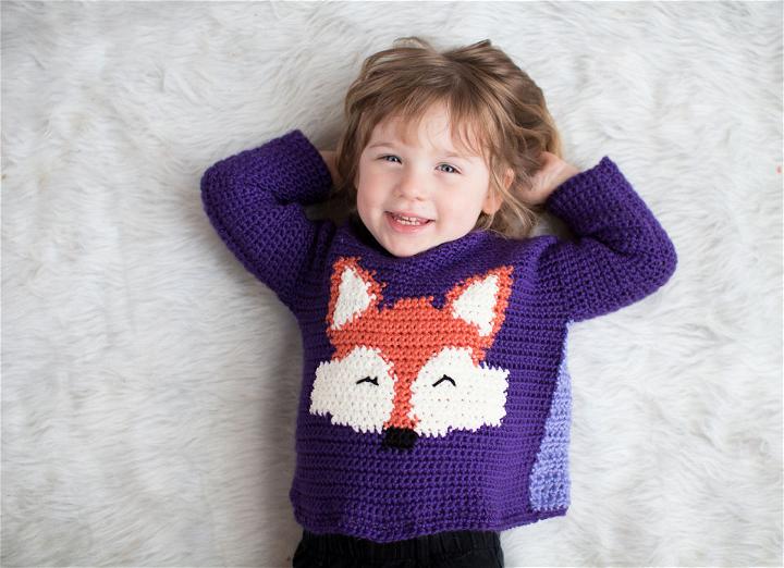 Crocheting a Woodland Fox Baby Pullover - Free Pattern