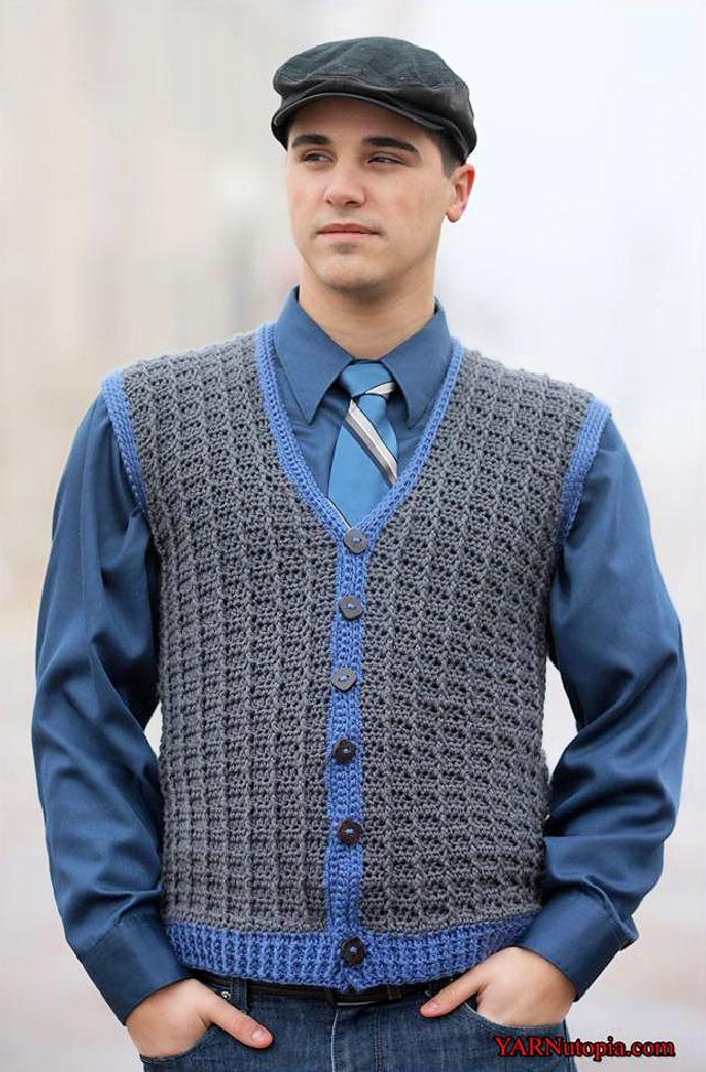 Amazing Crochet Sharp Dressed Mens Vest Pattern