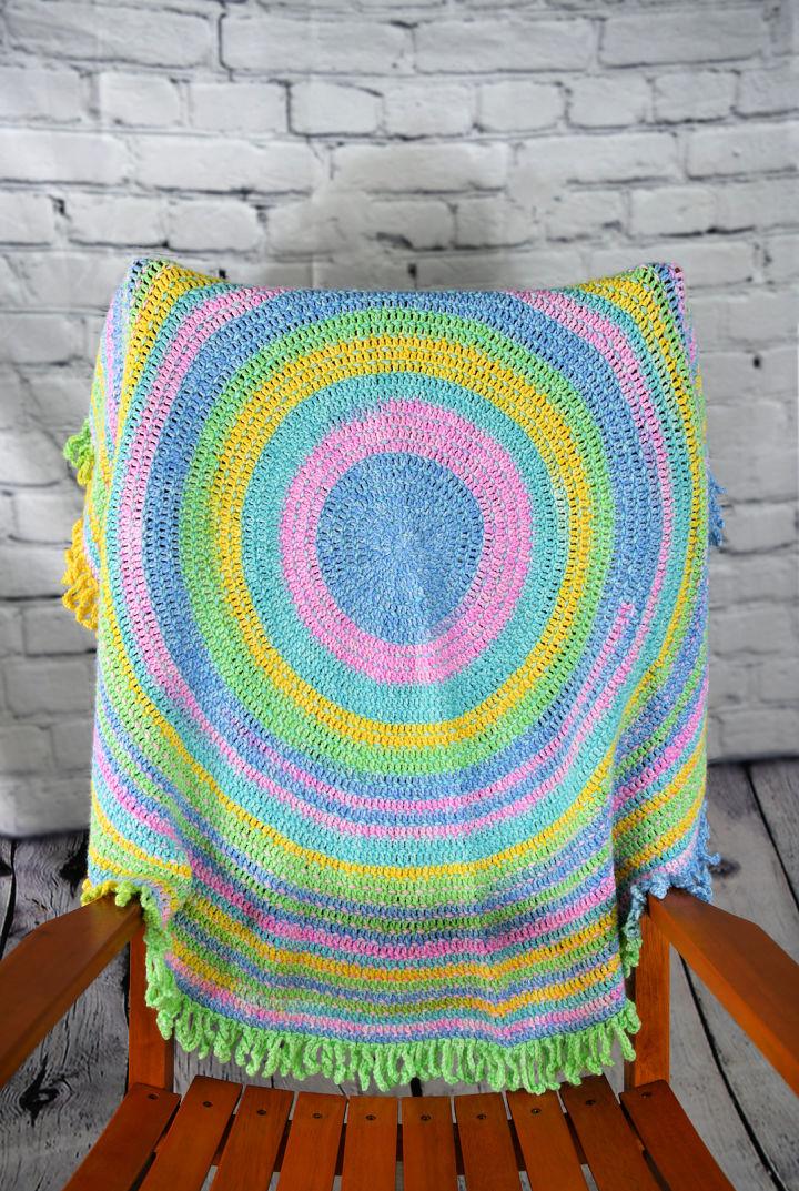 Beautiful Crochet Nautilus Round Baby Blanket Pattern