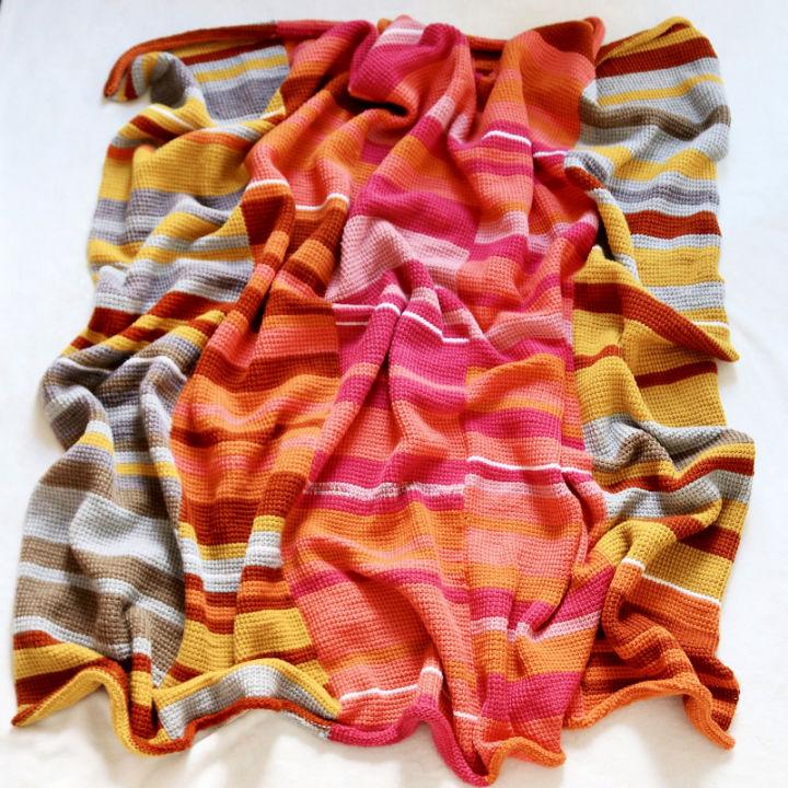 Beautiful Tunisian Crochet Temperature Blanket Pattern