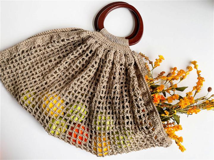 Easy C2C Crochet Mesh Market Bag Pattern