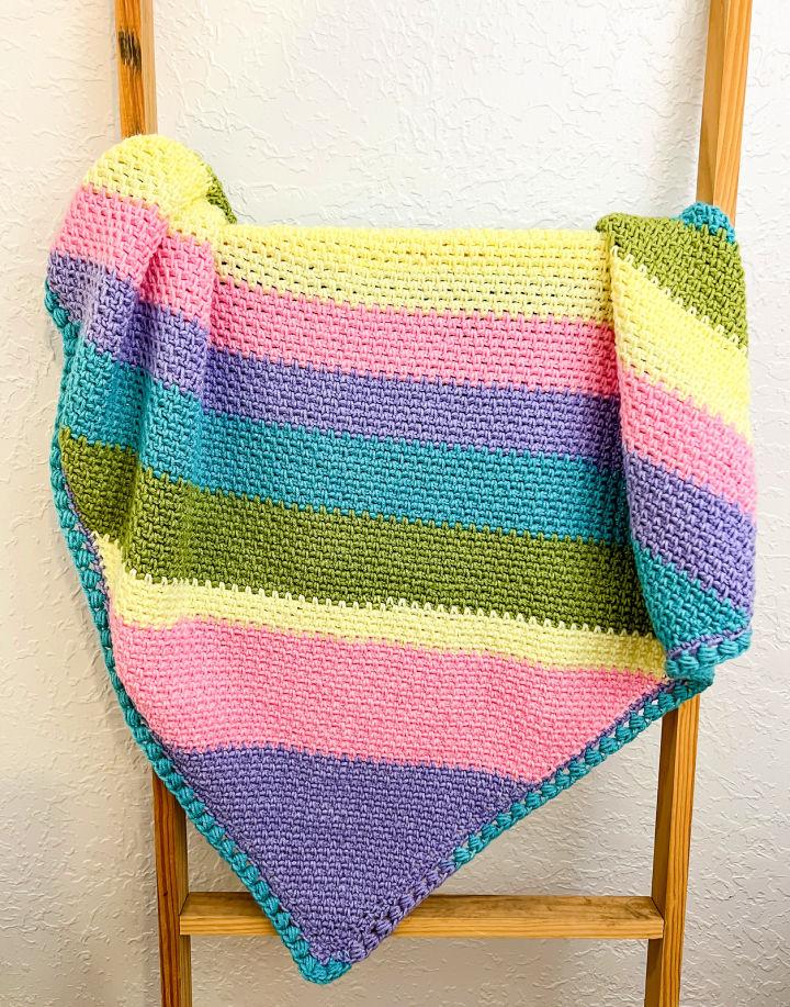 C2C Crochet Moss Stitch Baby Blanket Pattern