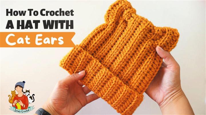 Crochet Hat With Cat Ears - Free Pattern