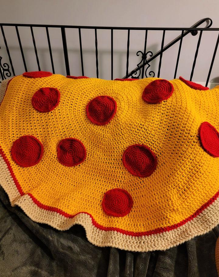 Chunky Crochet Pizza Throw Blanket Pattern