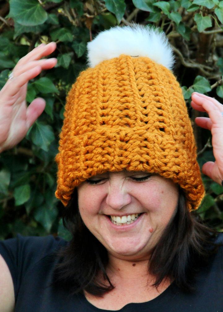 Chunky Crochet Slouchy Womens Beanie Hat Pattern 