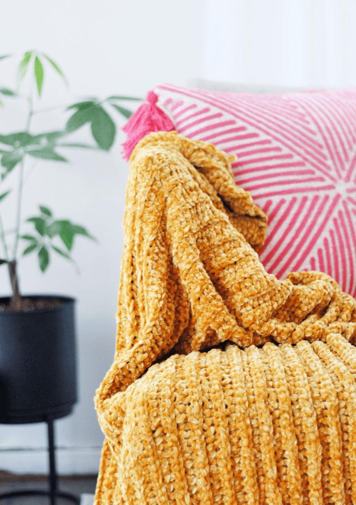 Chunky Velvet Crochet Blanket Pattern