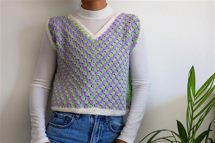 Corner to Corner Crochet Crop Vest Pattern