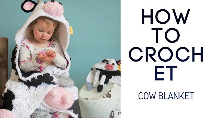 Corner to Corner Crochet Hooded Cow Blanket Pattern