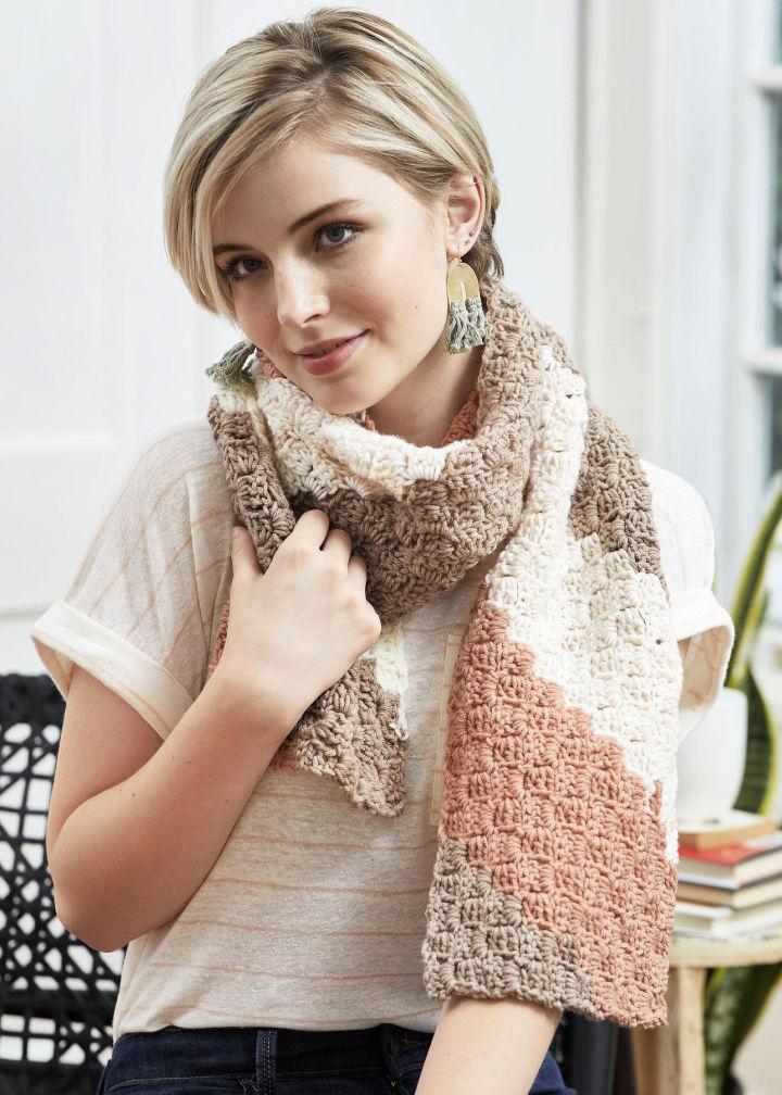 Unique Corner to Corner Crochet Scarf - Free PDF Pattern