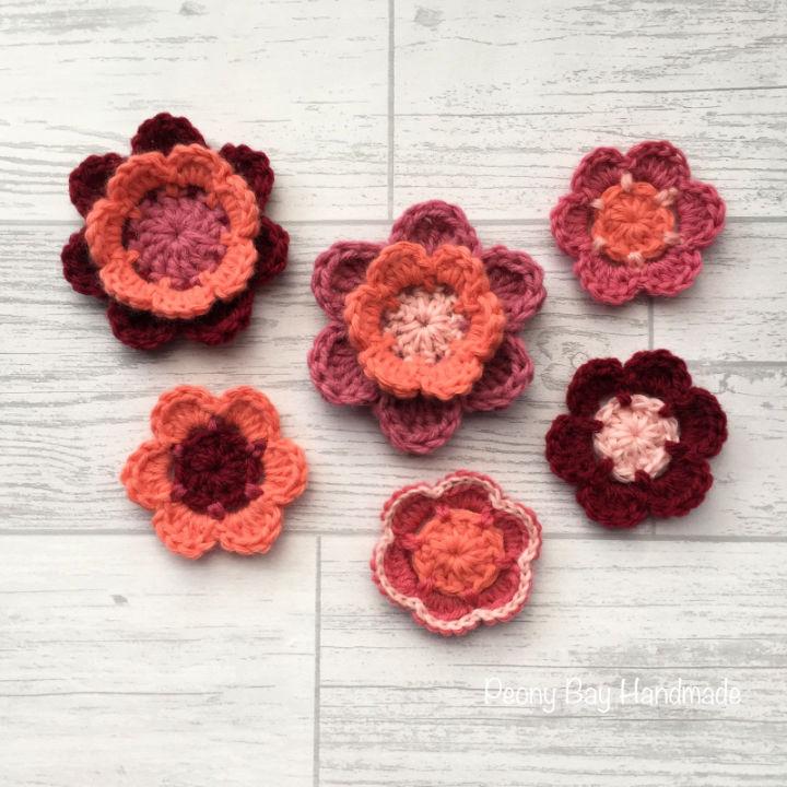 Crochet Layer Flowers - Step By Step Instructions