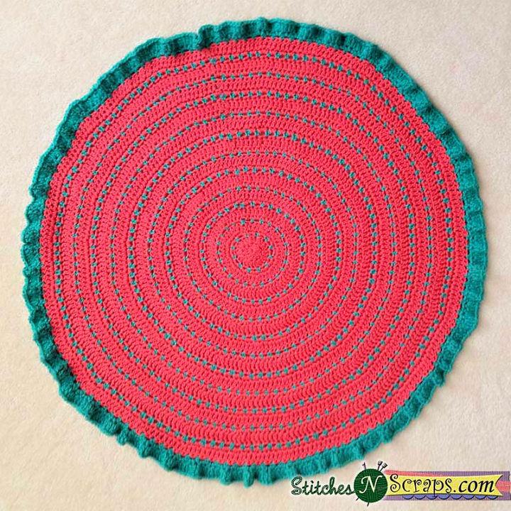 Simple Crochet Anemone Round Blanket Pattern