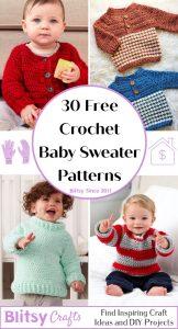 30 Free Crochet Baby Sweater Patterns - Blitsy