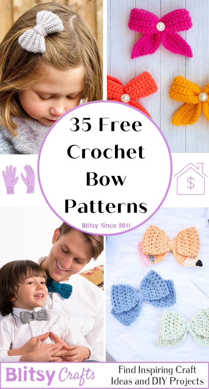 35 Free Crochet Bow Patterns (Crochet Bow Tie Pattern)