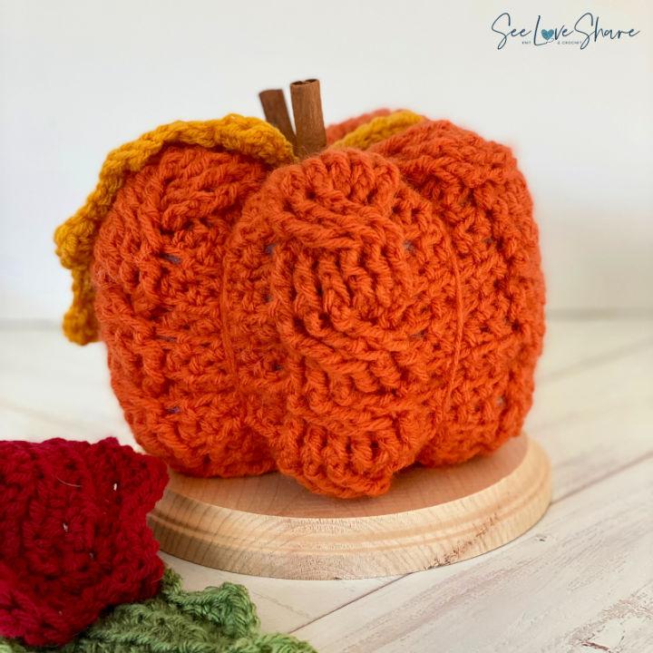 Easy Crochet Cable Pumpkin Pattern for Beginners