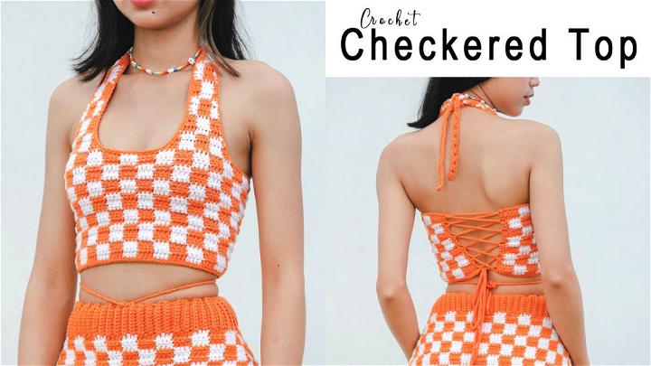 Crochet Checkered Cropped Top Tutorial