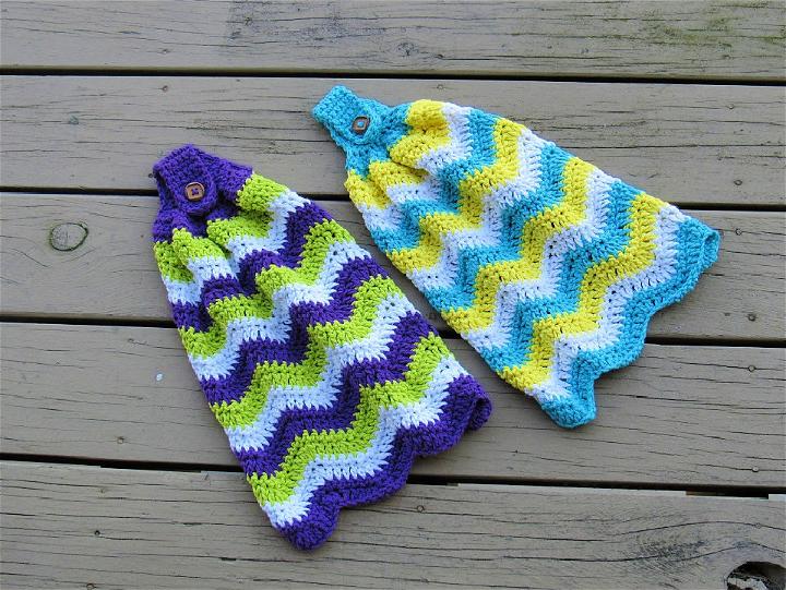 Quick and Easy Crochet Chevron Kitchen Towel Pattern