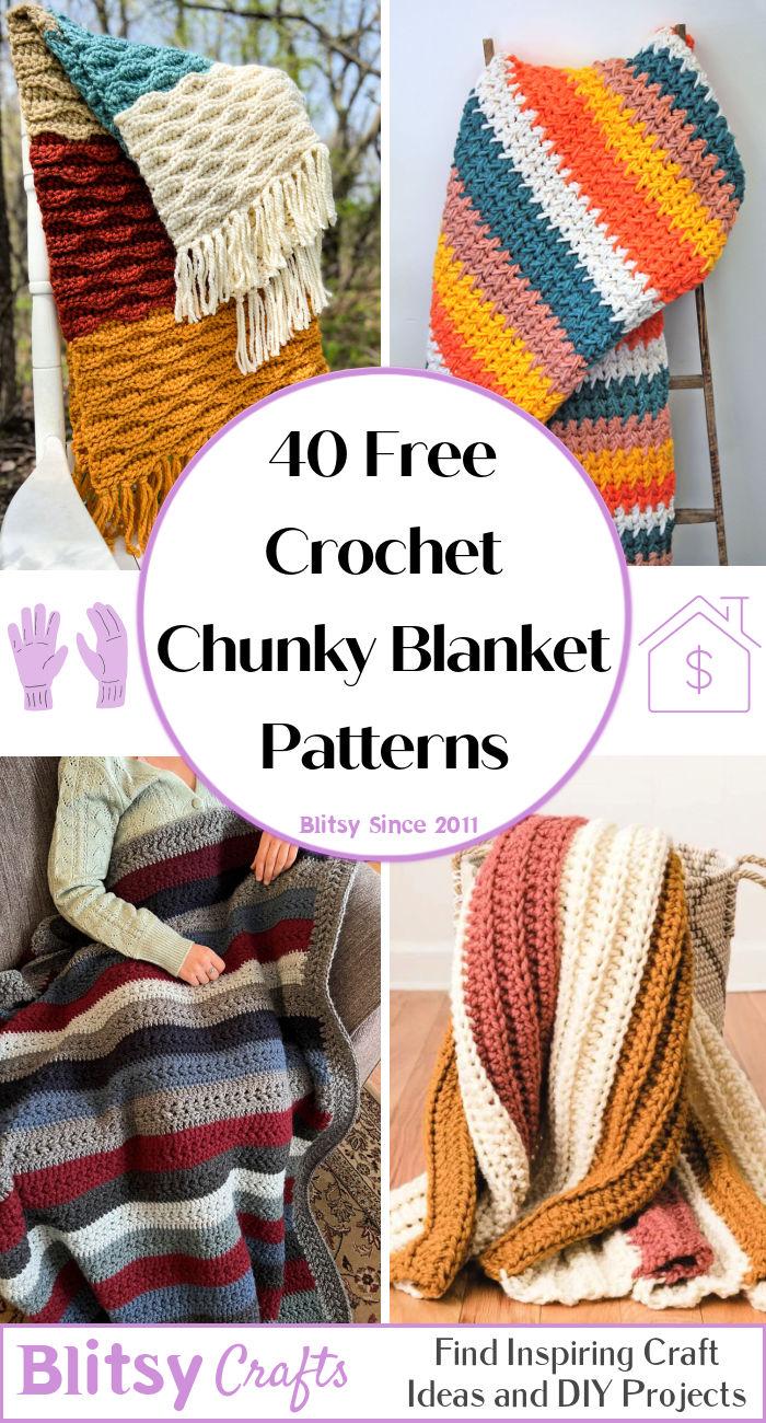 40 Free Chunky Crochet Blanket Patterns (Quick and Easy Pattern)