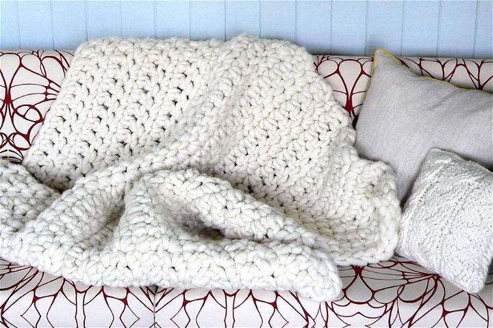 Crochet Cold Hands Warm Heart Chunky Blanket Pattern