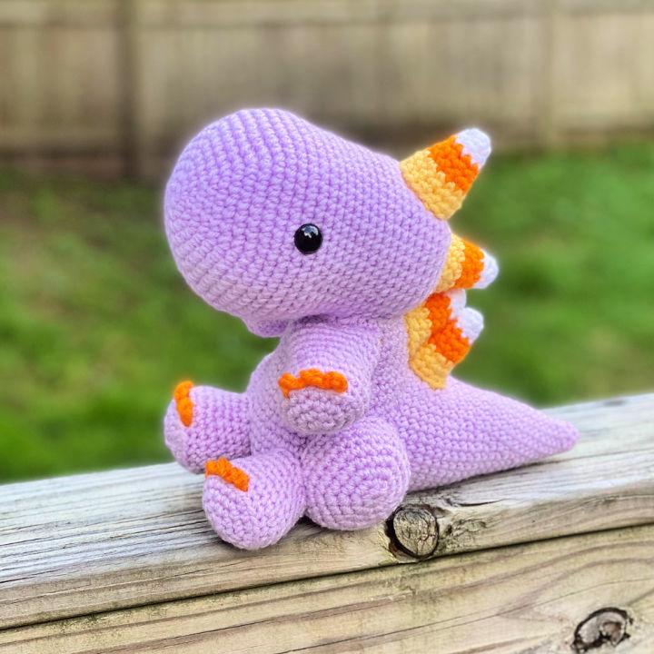 Crochet Cornzilla the Candy Corn Dinosaur Pattern