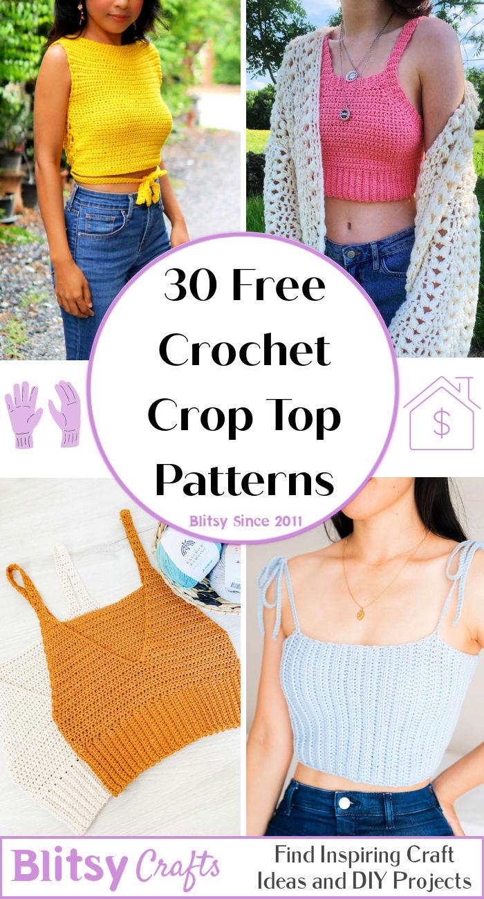 Cropped Mesh Top PDF, Crochet Pattern Top PDF, Long Sleeve Crop