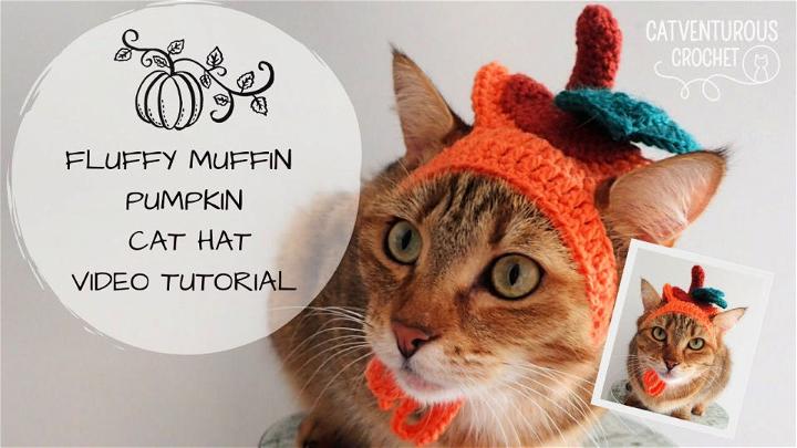 Crochet Fluffy Muffin Pumpkin Cat Hat Pattern