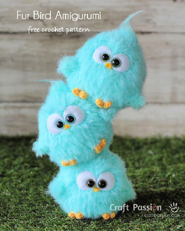 Crochet Fur Bird Amigurumi Pattern