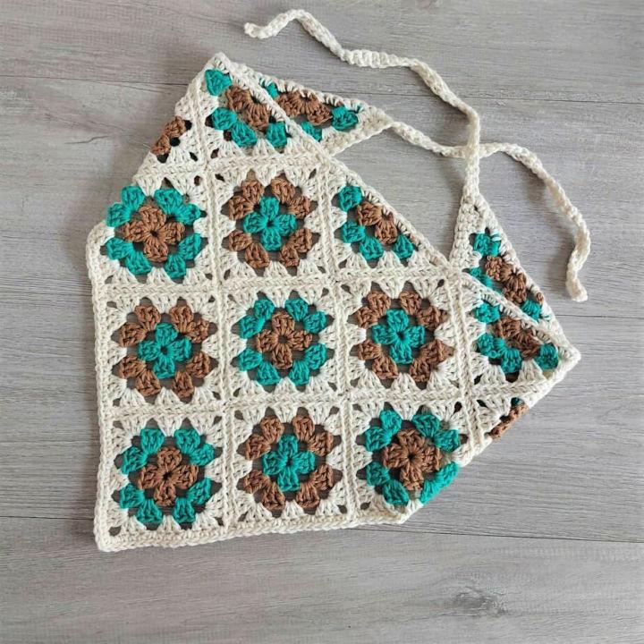 Crocheted Granny Square Bandana Pattern