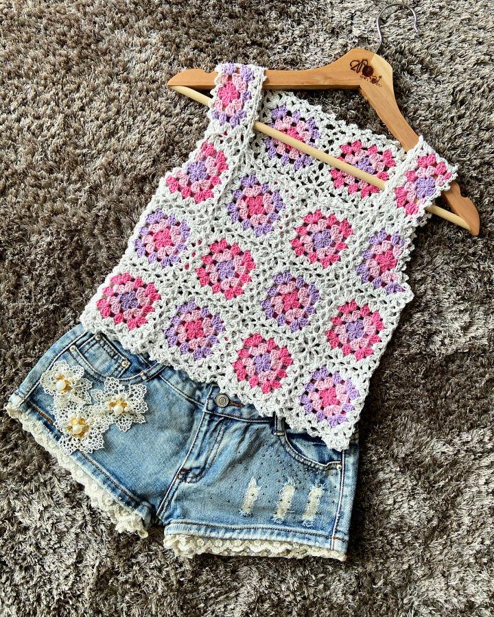 Crochet Granny Squares Summer Tank Top Step By Step Instructions