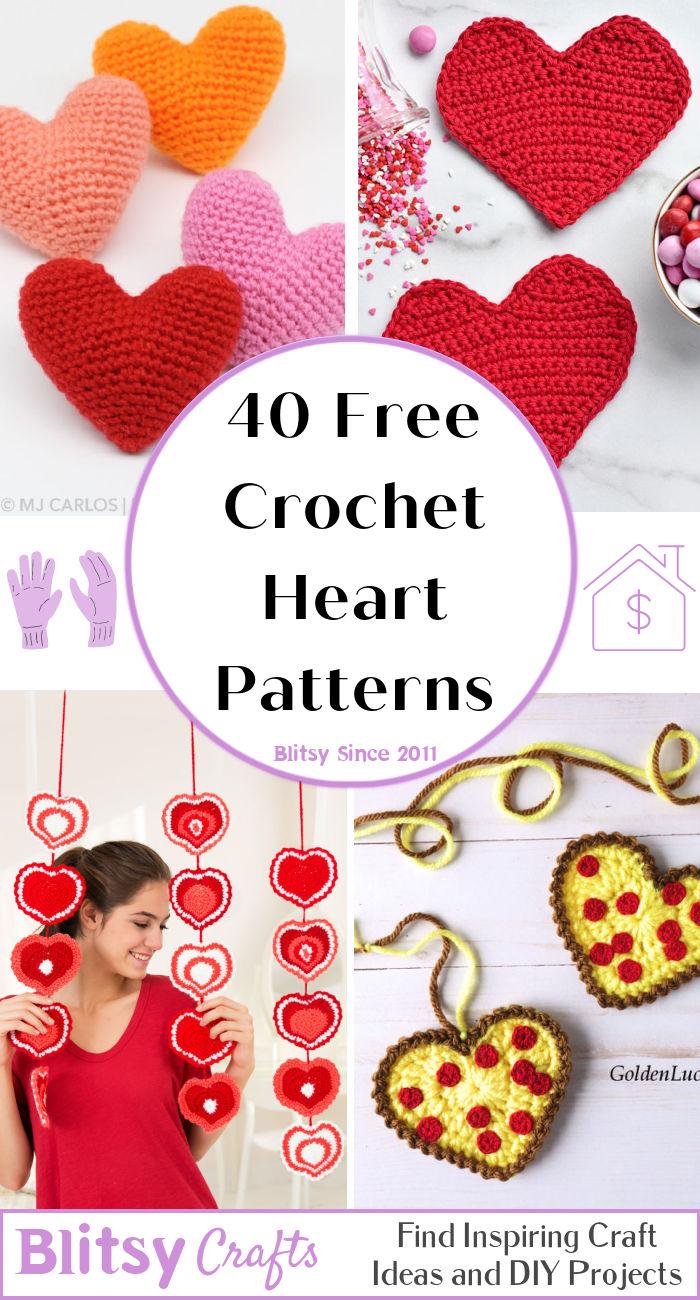 40 Easy Crochet Hearts: Free Crochet Heart Pattern