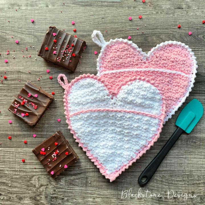 Crochet Heart Shaped Pot Holder - Free Pattern