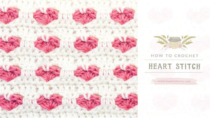 Easy Crochet Heart Stitch Tutorial 