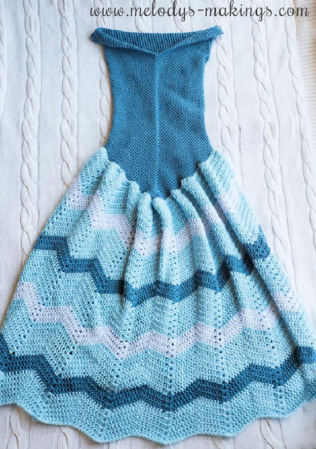 Crochet Ice Queen Dress Blanket Diagram