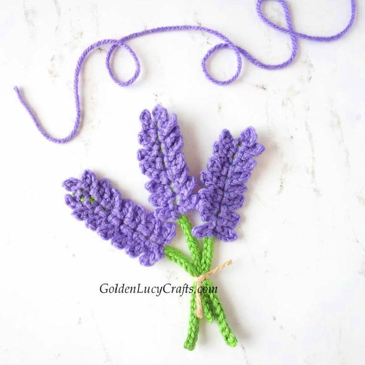 Crochet Lavender Flower Applique Pattern