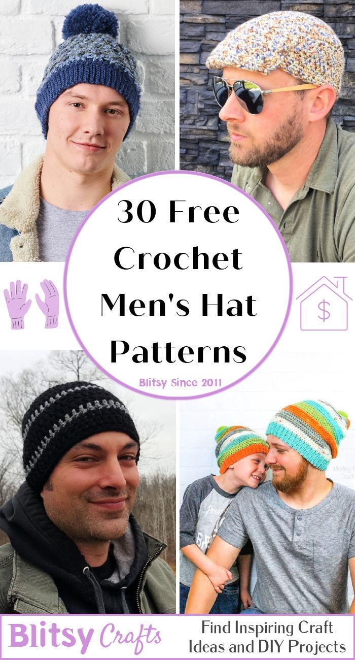 30 Free Crochet Hat Patterns for Men (Mens Crochet Beanie Pattern)