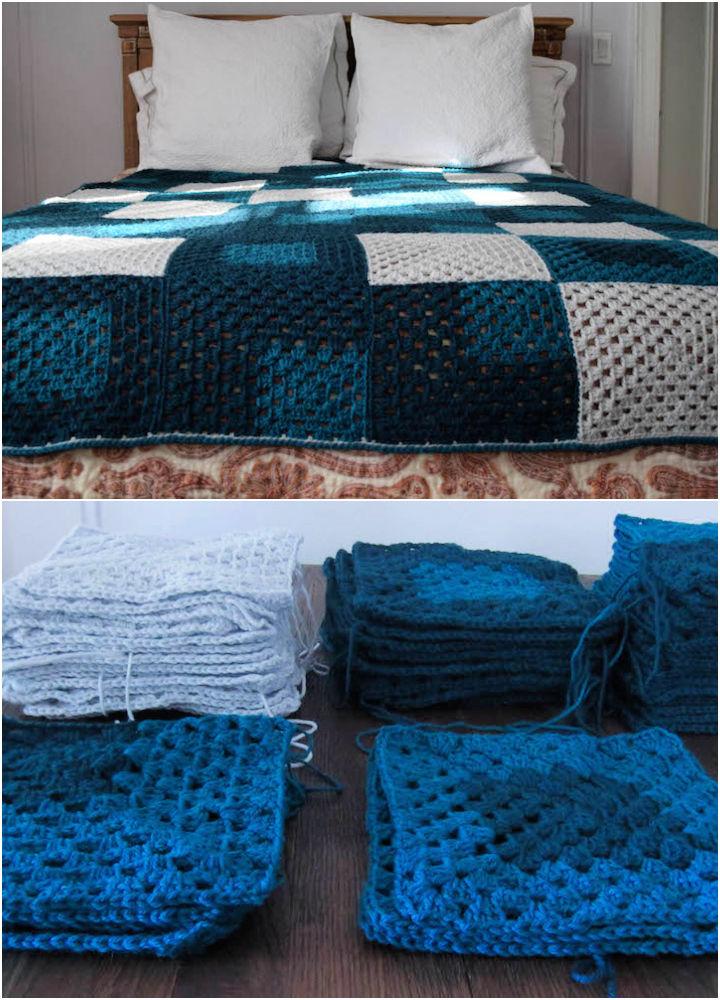 Crochet Mod-patch Blanket Idea for Queen Size Bed
