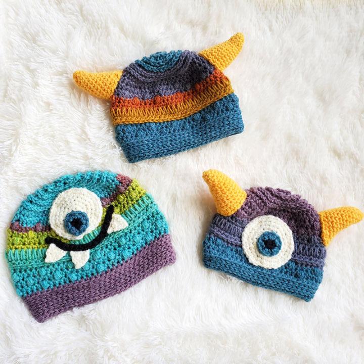 Crochet Monster Baby Beanie Pattern