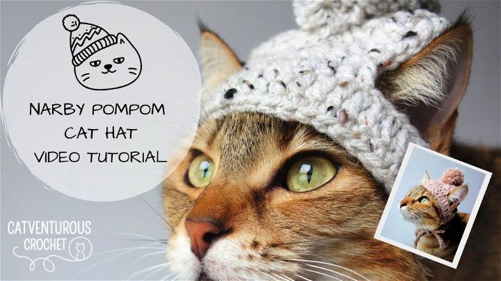 Crochet Narby Pompom Cat Hat Pattern