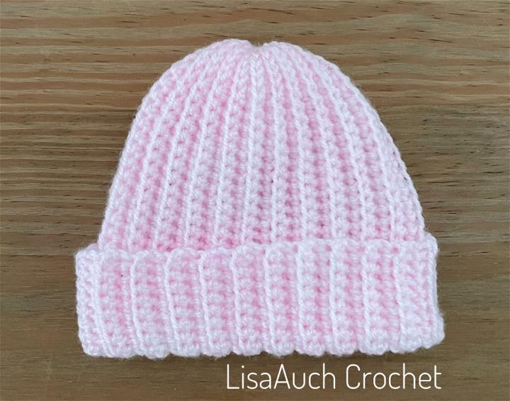 Crochet Newborn Baby Hat Pattern for Hospitals