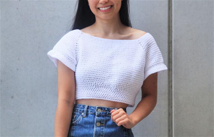 Crochet Off the Shoulder White Crop Top Pattern