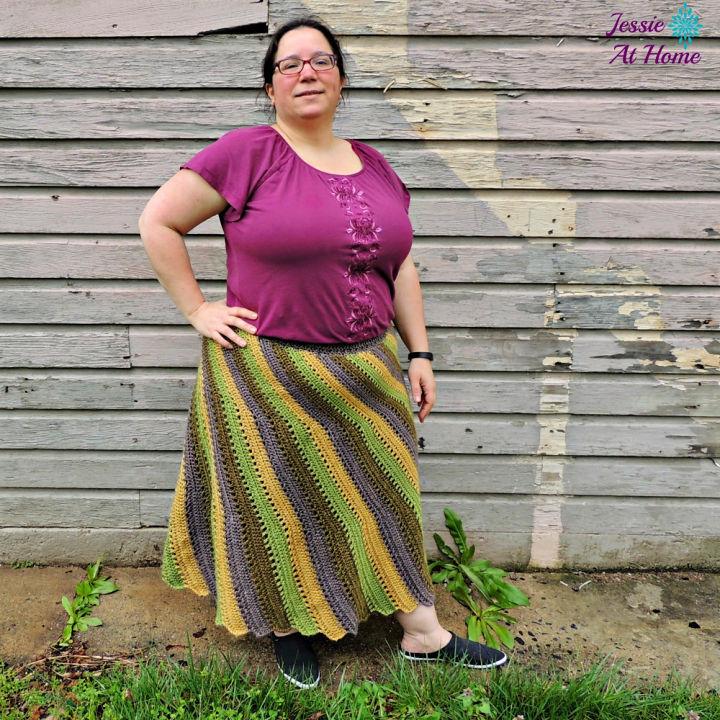 Crochet Plus Size Off Balance Skirt Pattern