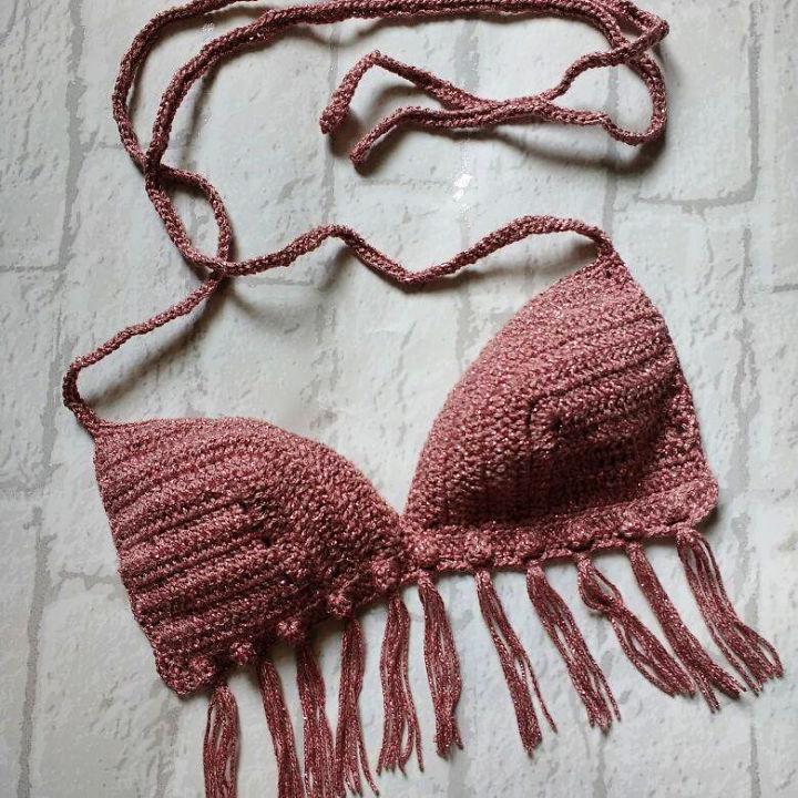 Crochet Popcorn Fringe Bralette - Free Pattern