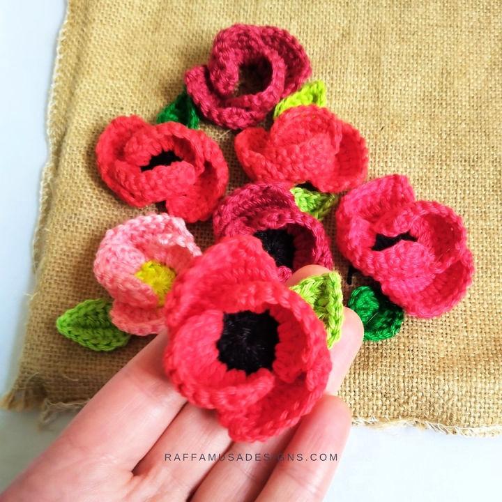 How to Crochet Poppy Flower - Free Pattern