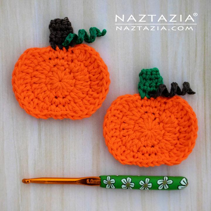 Crochet Flat Pumpkin Applique Pattern