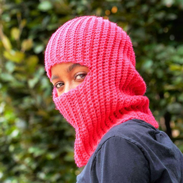 Crochet Ribbed Balaclava Pattern for Adults