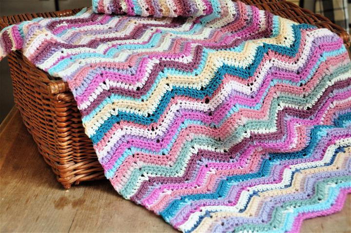 Free Crochet Ripple Stitch Blanket Pattern to Print