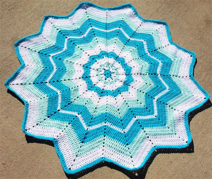 Crochet Round Ripple Blanket Pattern for Beginners