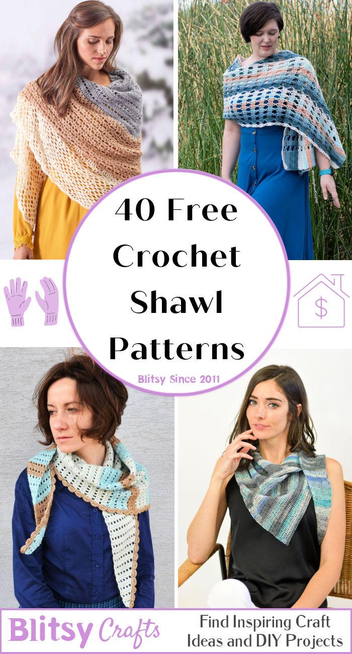 40 Free Crochet Shawl Patterns (Easy PDF Crochet Shawl Pattern)