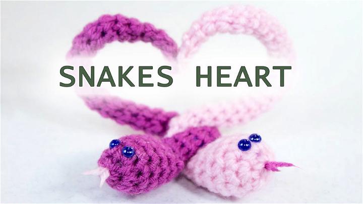 Crochet Snakes Heart Step By Step Instructions