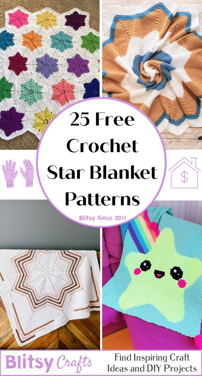 25 Free Crochet Star Blanket Patterns (PDF Pattern)