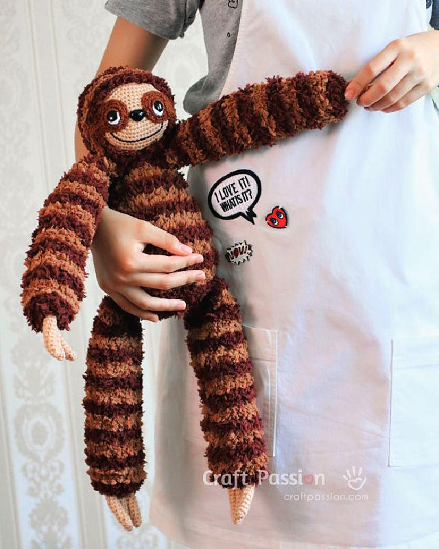 Crochet Stuffed Sloth Amigurumi Pattern
